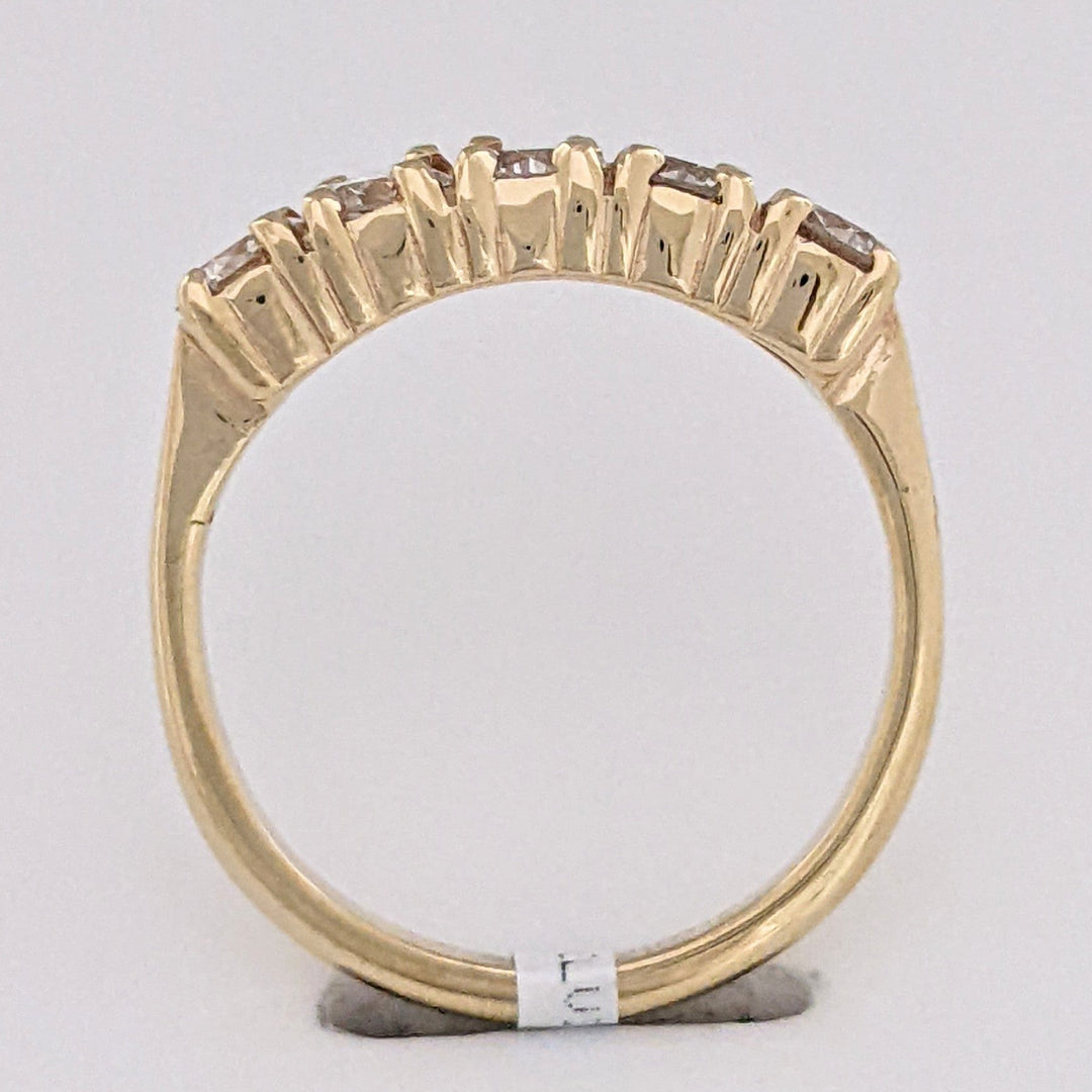 14K .85 CARAT TOTAL WEIGHT SI2 H DIAMOND ROUND (5) ESTATE BAND 2.7 GRAMS