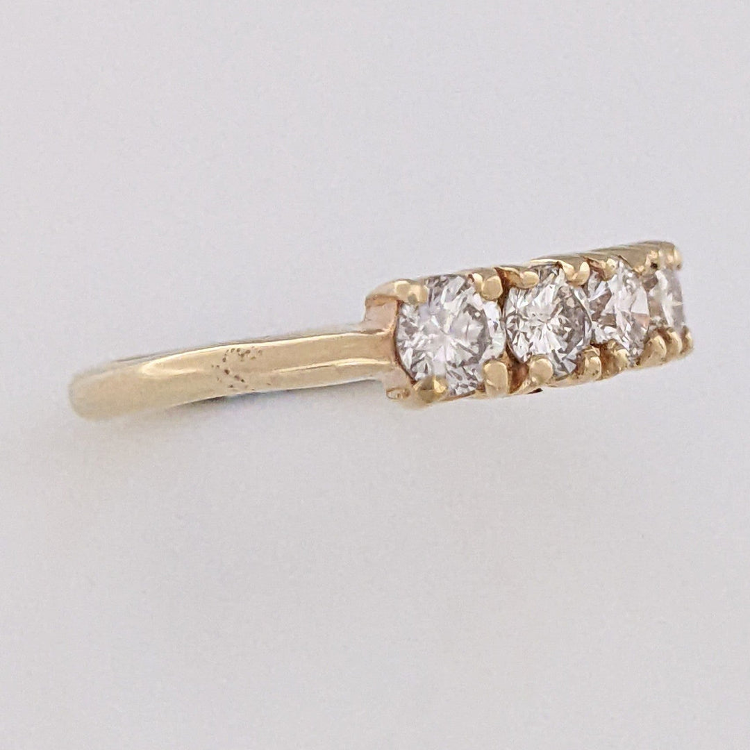 14K .85 CARAT TOTAL WEIGHT SI2 H DIAMOND ROUND (5) ESTATE BAND 2.7 GRAMS