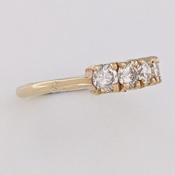 14K .85 CARAT TOTAL WEIGHT SI2 H DIAMOND ROUND (5) ESTATE BAND 2.7 GRAMS