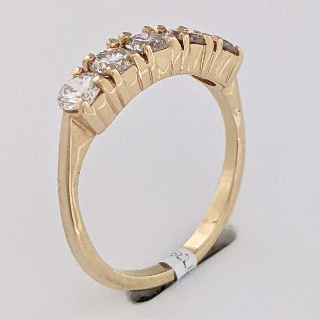 14K .85 CARAT TOTAL WEIGHT SI2 H DIAMOND ROUND (5) ESTATE BAND 2.7 GRAMS