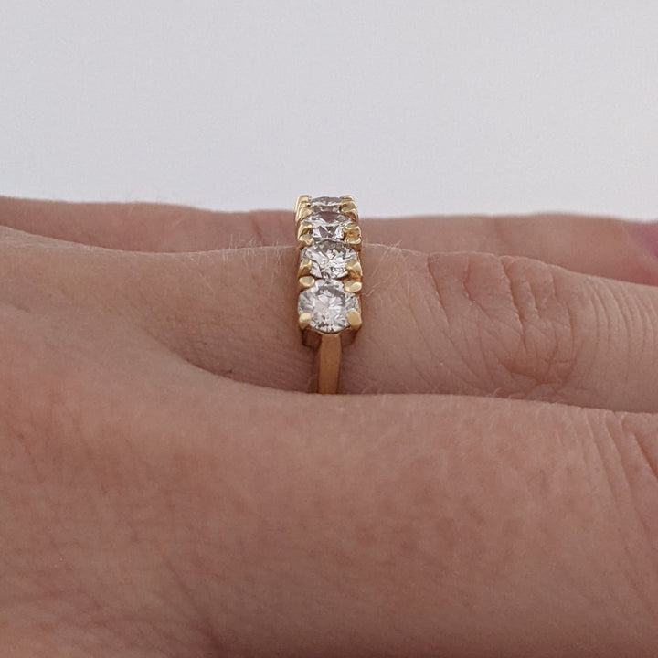 14K .85 CARAT TOTAL WEIGHT SI2 H DIAMOND ROUND (5) ESTATE BAND 2.7 GRAMS