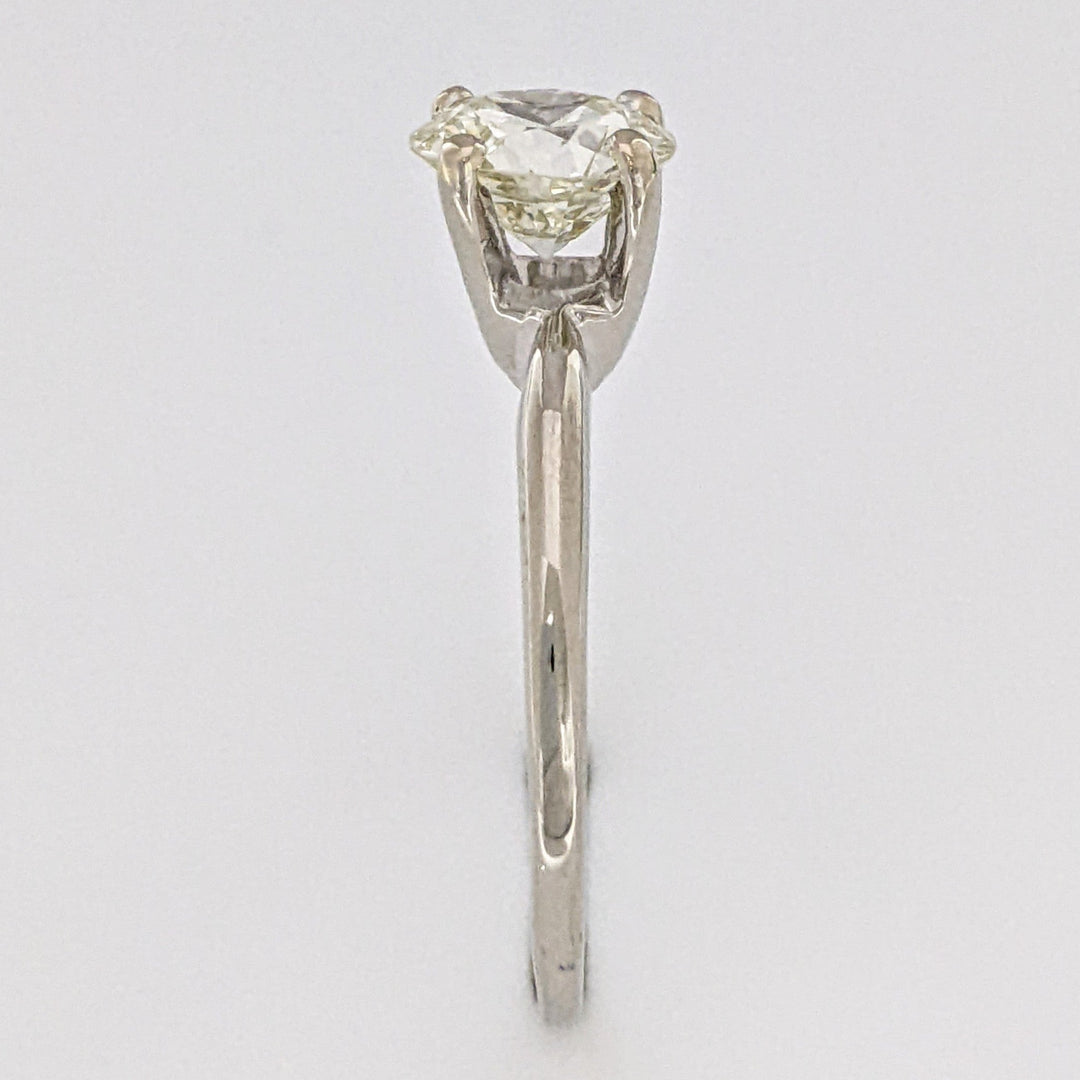 14K WHITE 1.50 CARAT TOTAL VS1 L DIAMOND ROUND ESTATE SOLITAIRE RING 2.8 GRAMS