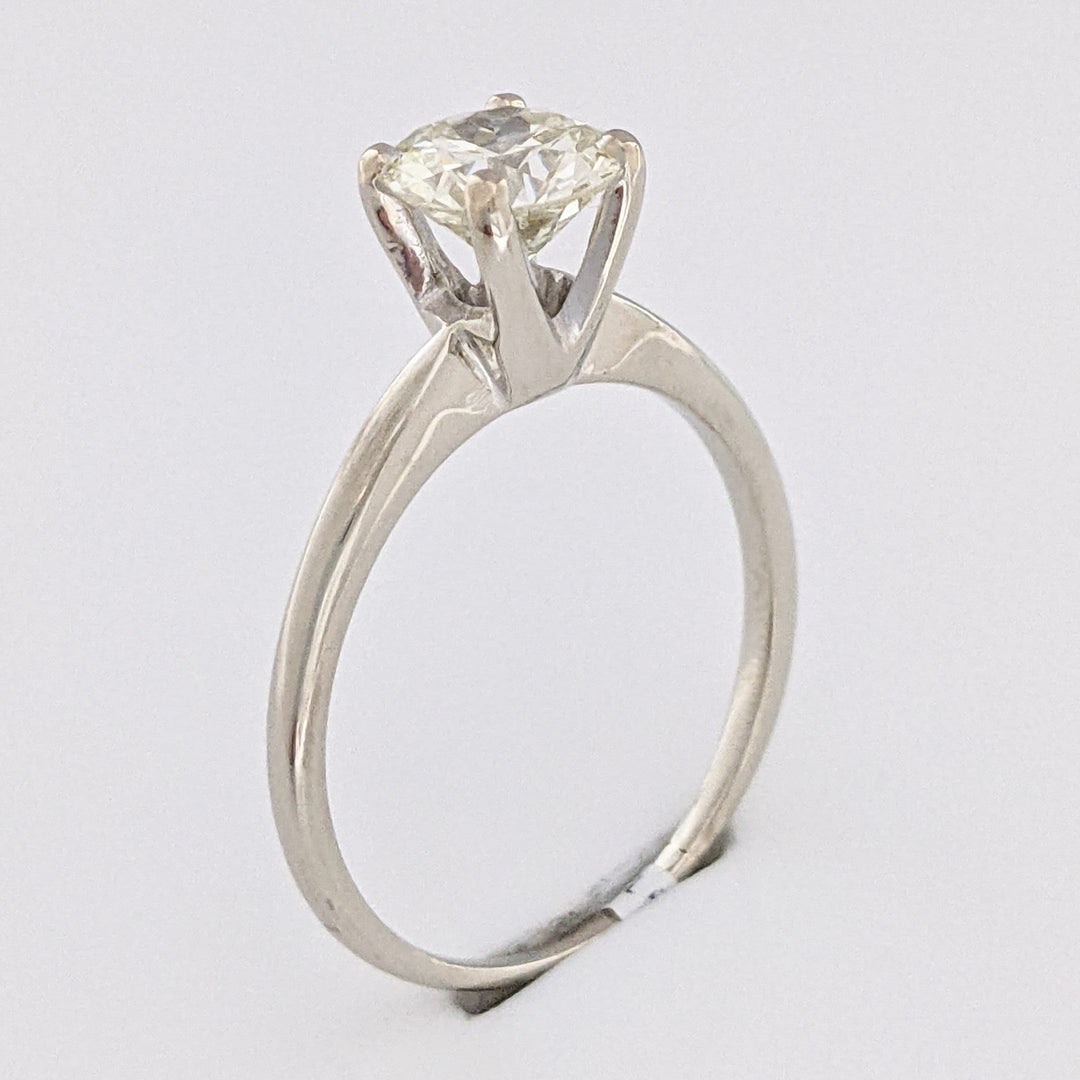 14K WHITE 1.50 CARAT TOTAL VS1 L DIAMOND ROUND ESTATE SOLITAIRE RING 2.8 GRAMS