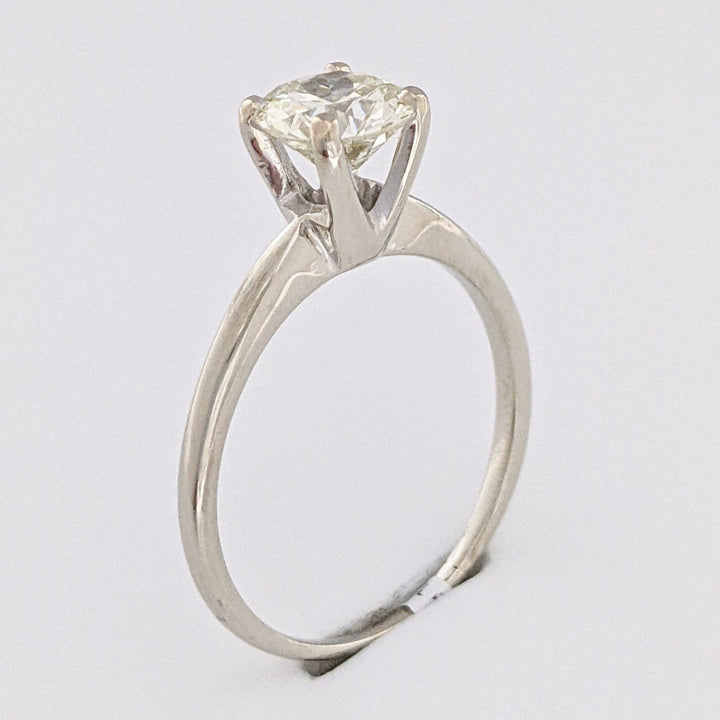 14K WHITE 1.50 CARAT TOTAL VS1 L DIAMOND ROUND ESTATE SOLITAIRE RING 2.8 GRAMS