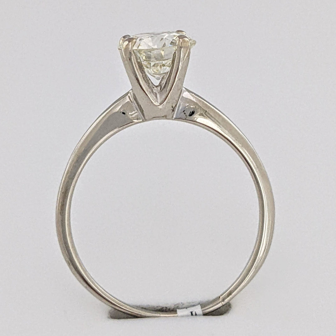 14K WHITE 1.50 CARAT TOTAL VS1 L DIAMOND ROUND ESTATE SOLITAIRE RING 2.8 GRAMS