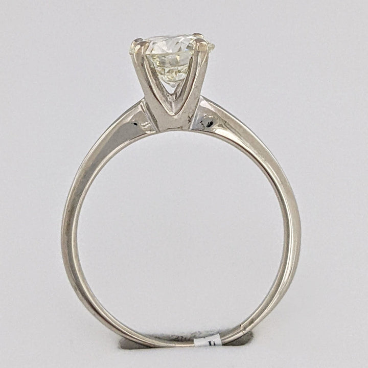 14K WHITE 1.50 CARAT TOTAL VS1 L DIAMOND ROUND ESTATE SOLITAIRE RING 2.8 GRAMS