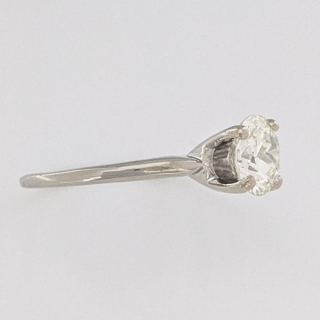 14K WHITE 1.50 CARAT TOTAL VS1 L DIAMOND ROUND ESTATE SOLITAIRE RING 2.8 GRAMS