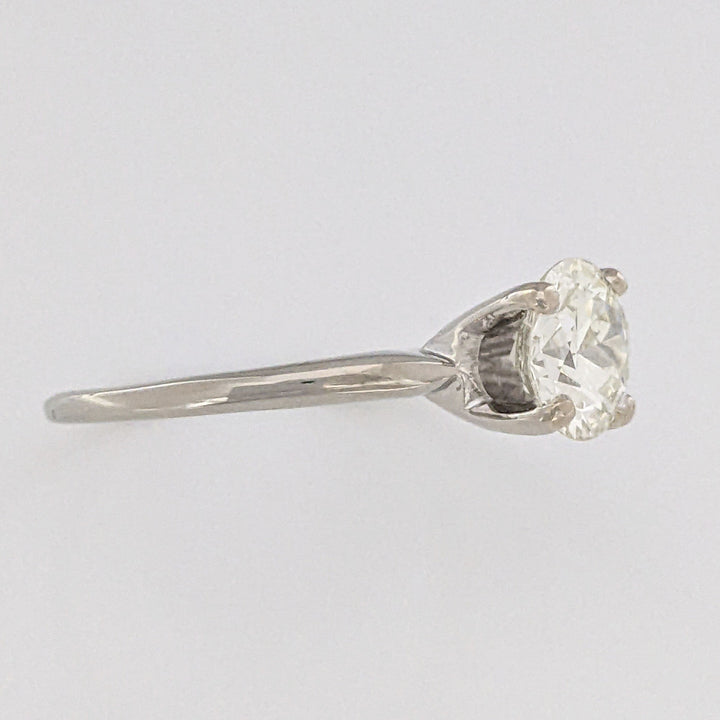 14K WHITE 1.50 CARAT TOTAL VS1 L DIAMOND ROUND ESTATE SOLITAIRE RING 2.8 GRAMS