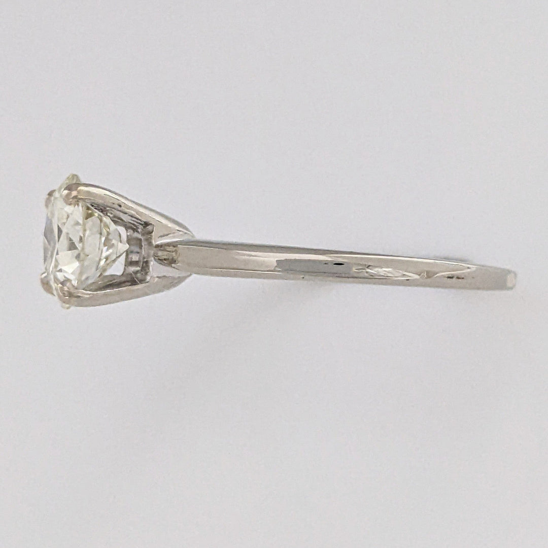 14K WHITE 1.50 CARAT TOTAL VS1 L DIAMOND ROUND ESTATE SOLITAIRE RING 2.8 GRAMS