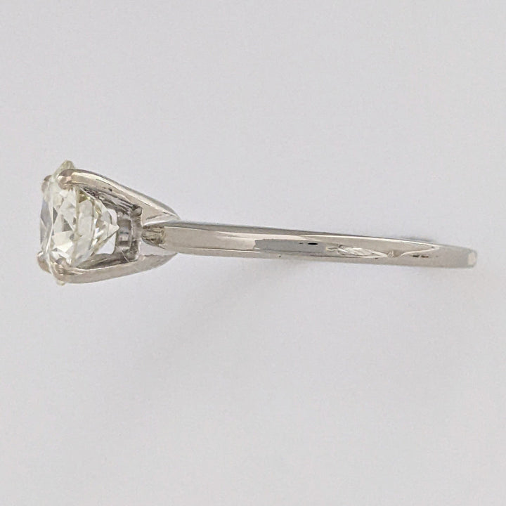 14K WHITE 1.50 CARAT TOTAL VS1 L DIAMOND ROUND ESTATE SOLITAIRE RING 2.8 GRAMS