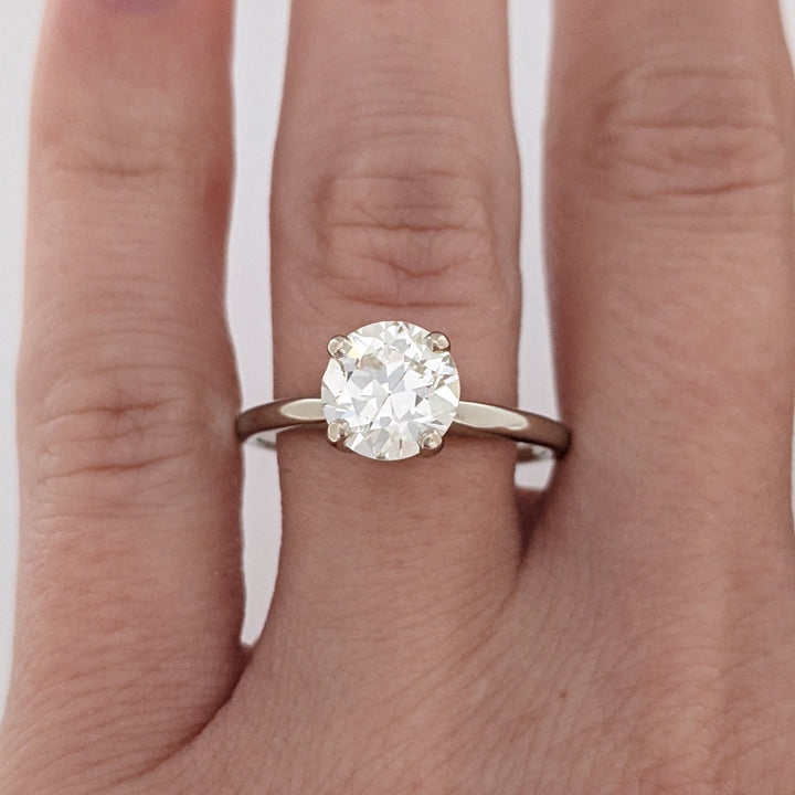 14K WHITE 1.50 CARAT TOTAL VS1 L DIAMOND ROUND ESTATE SOLITAIRE RING 2.8 GRAMS