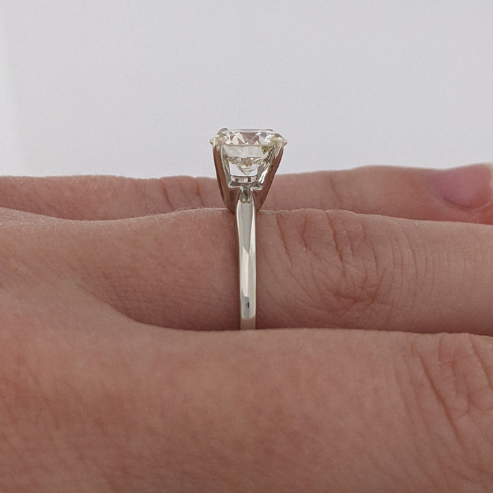 14K WHITE 1.50 CARAT TOTAL VS1 L DIAMOND ROUND ESTATE SOLITAIRE RING 2.8 GRAMS
