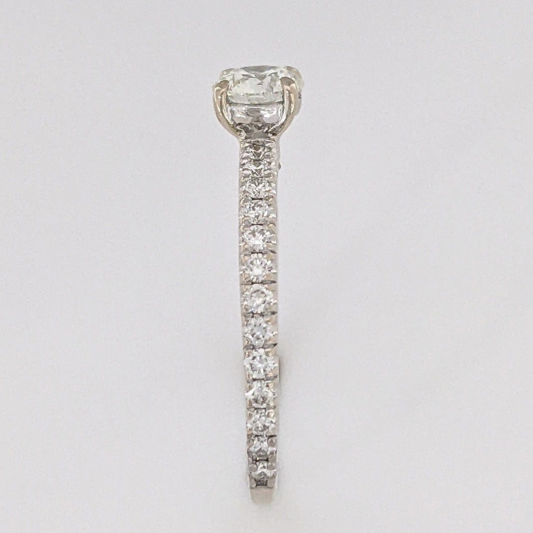 14K WHITE .90 CARAT TOTAL WEIGHT VS2 I DIAMOND ROUND (27) ESTATE "FOREVERMARK" RING 2.6 GRAMS