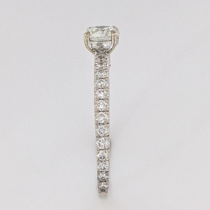 14K WHITE .90 CARAT TOTAL WEIGHT VS2 I DIAMOND ROUND (27) ESTATE "FOREVERMARK" RING 2.6 GRAMS