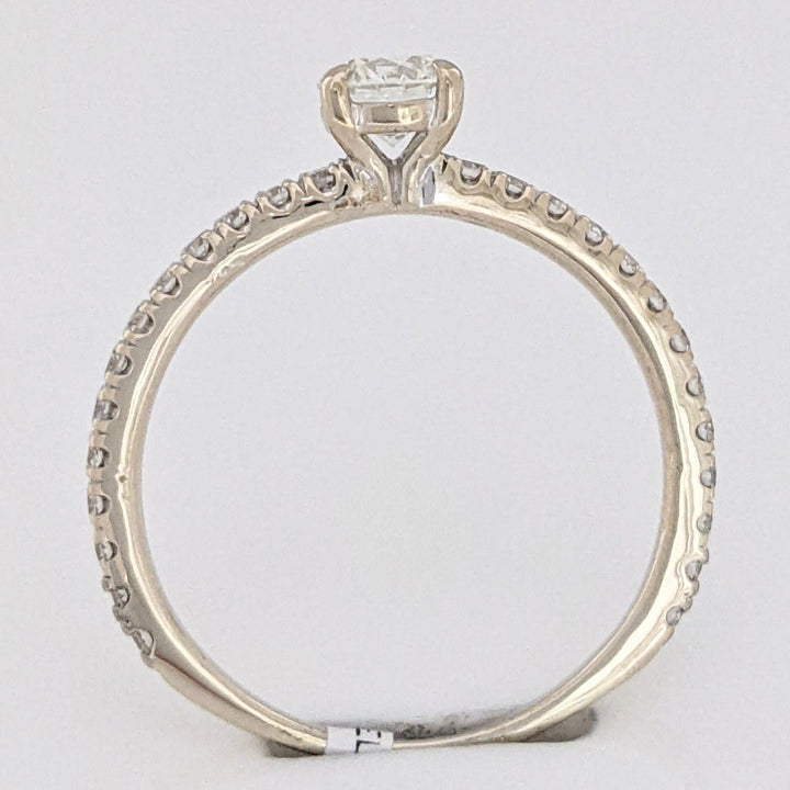 14K WHITE .90 CARAT TOTAL WEIGHT VS2 I DIAMOND ROUND (27) ESTATE "FOREVERMARK" RING 2.6 GRAMS