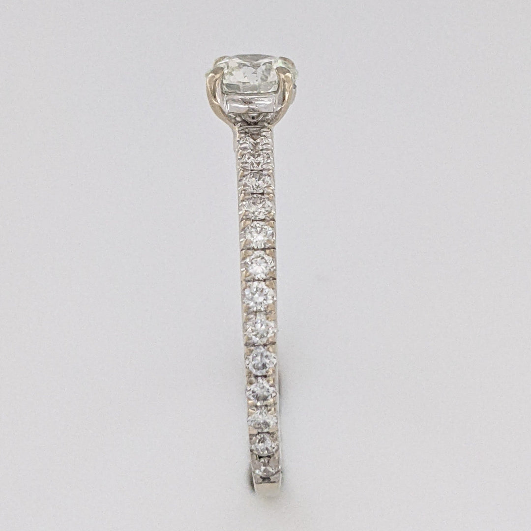 14K WHITE .90 CARAT TOTAL WEIGHT VS2 I DIAMOND ROUND (27) ESTATE "FOREVERMARK" RING 2.6 GRAMS