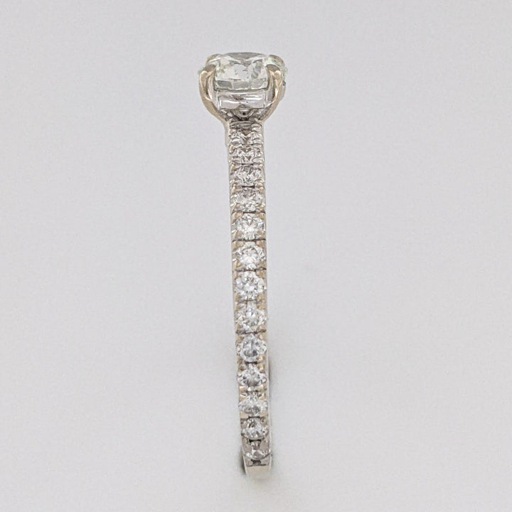 14K WHITE .90 CARAT TOTAL WEIGHT VS2 I DIAMOND ROUND (27) ESTATE "FOREVERMARK" RING 2.6 GRAMS