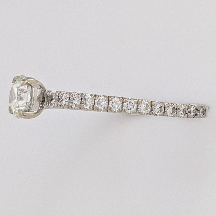 14K WHITE .90 CARAT TOTAL WEIGHT VS2 I DIAMOND ROUND (27) ESTATE "FOREVERMARK" RING 2.6 GRAMS