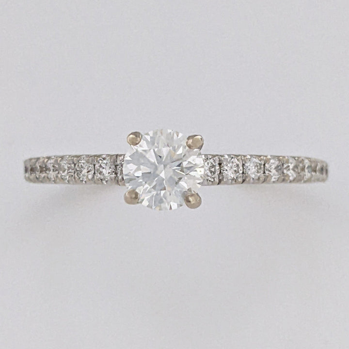 14K WHITE .90 CARAT TOTAL WEIGHT VS2 I DIAMOND ROUND (27) ESTATE "FOREVERMARK" RING 2.6 GRAMS