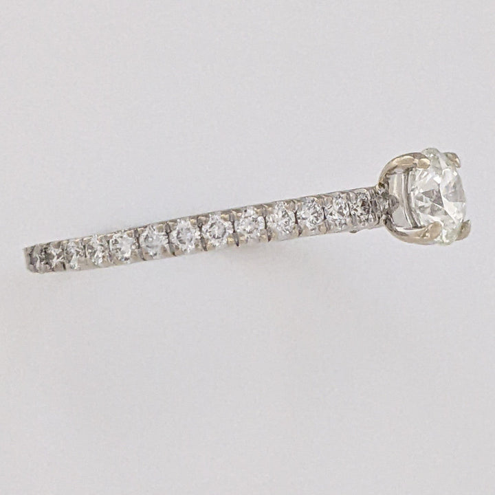 14K WHITE .90 CARAT TOTAL WEIGHT VS2 I DIAMOND ROUND (27) ESTATE "FOREVERMARK" RING 2.6 GRAMS