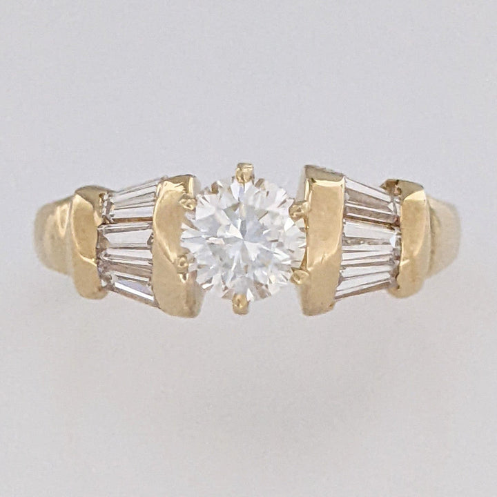 14K 1.21 CARAT TOTAL WEIGHT VS1-SI2 H-J DIAMOND ROUND (6) ESTATE RING 4.2 GRAMS