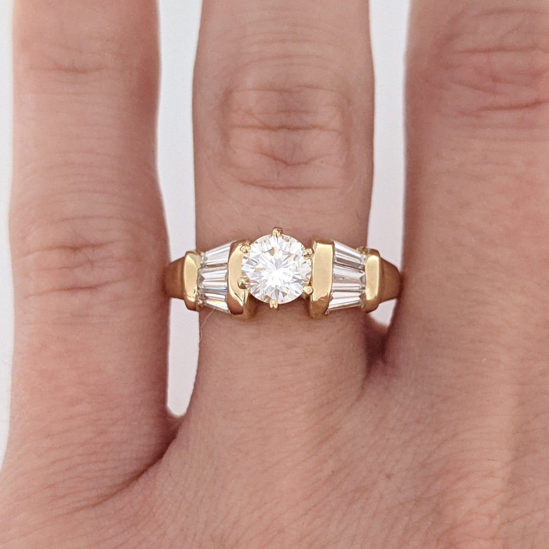 14K 1.21 CARAT TOTAL WEIGHT VS1-SI2 H-J DIAMOND ROUND (6) ESTATE RING 4.2 GRAMS