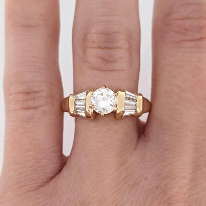 14K 1.21 CARAT TOTAL WEIGHT VS1-SI2 H-J DIAMOND ROUND (6) ESTATE RING 4.2 GRAMS