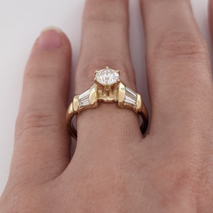 14K 1.21 CARAT TOTAL WEIGHT VS1-SI2 H-J DIAMOND ROUND (6) ESTATE RING 4.2 GRAMS