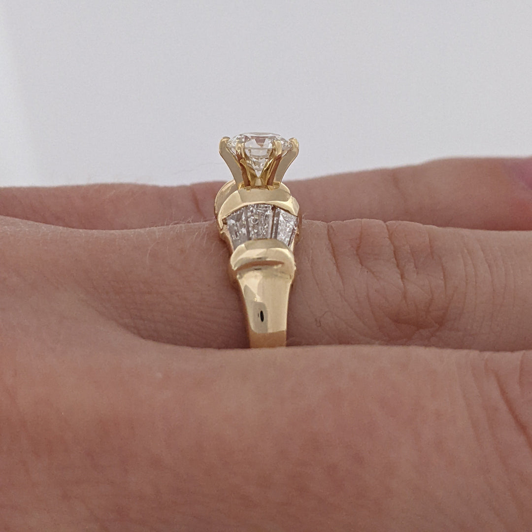 14K 1.21 CARAT TOTAL WEIGHT VS1-SI2 H-J DIAMOND ROUND (6) ESTATE RING 4.2 GRAMS