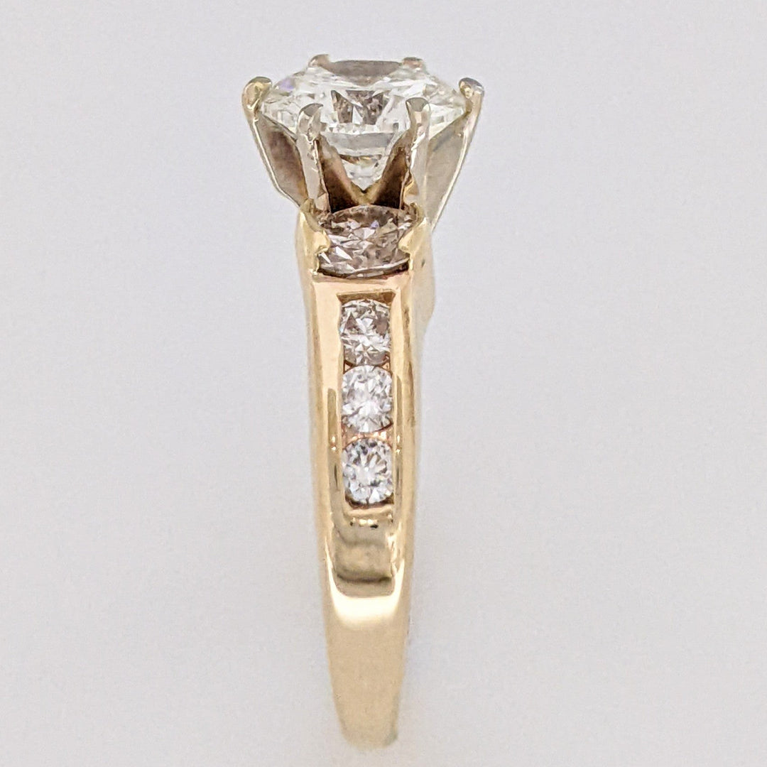 14K 2.10 CARAT TOTAL WEIGHT SI1 I DIAMOND ROUND (9) ESTATE "LEO" RING 5.3 GRAMS