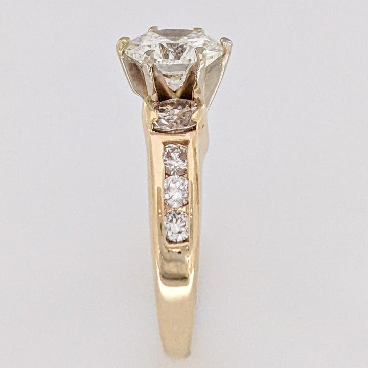 14K 2.10 CARAT TOTAL WEIGHT SI1 I DIAMOND ROUND (9) ESTATE "LEO" RING 5.3 GRAMS