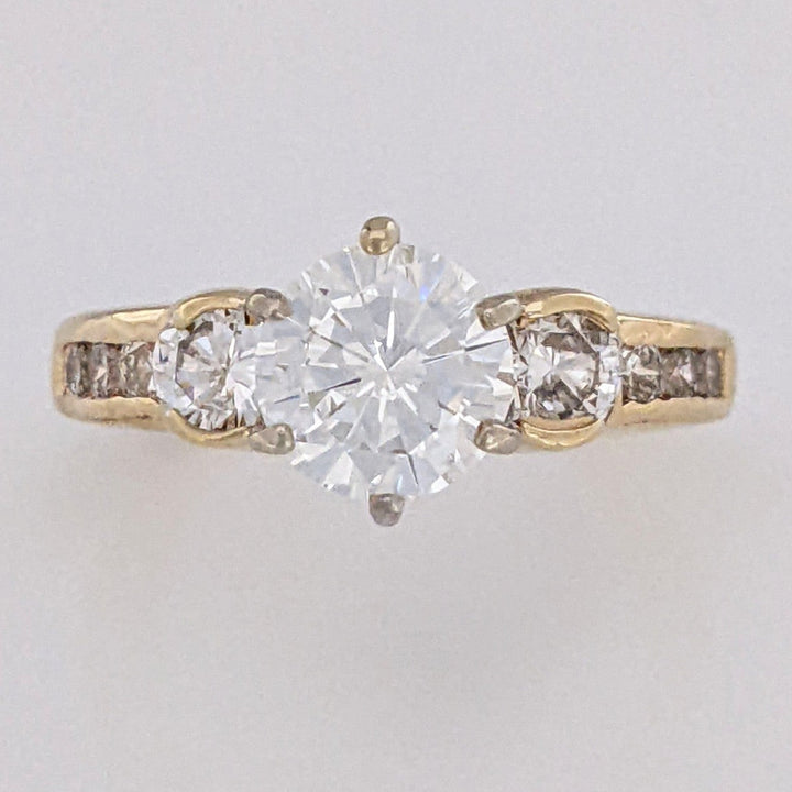 14K 2.10 CARAT TOTAL WEIGHT SI1 I DIAMOND ROUND (9) ESTATE "LEO" RING 5.3 GRAMS