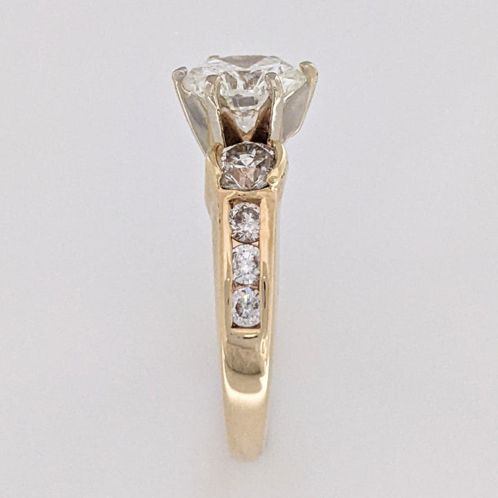 14K 2.10 CARAT TOTAL WEIGHT SI1 I DIAMOND ROUND (9) ESTATE "LEO" RING 5.3 GRAMS