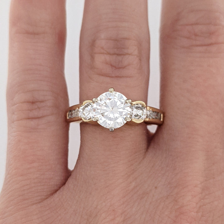 14K 2.10 CARAT TOTAL WEIGHT SI1 I DIAMOND ROUND (9) ESTATE "LEO" RING 5.3 GRAMS