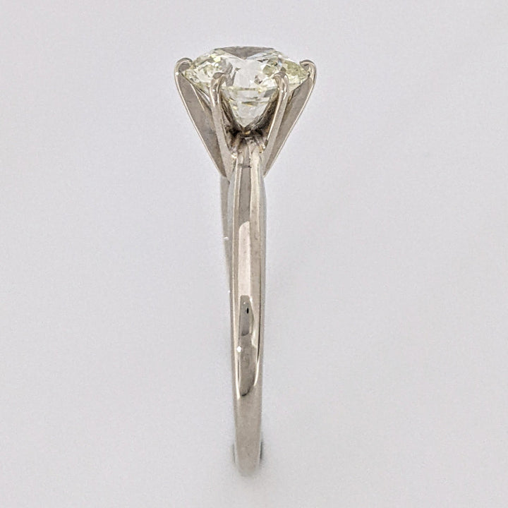 14K WHITE 2.08 CARAT TOTAL WEIGHT I1 M DIAMOND ROUND ESTATE SOLITAIRE RING 3.4 GRAMS