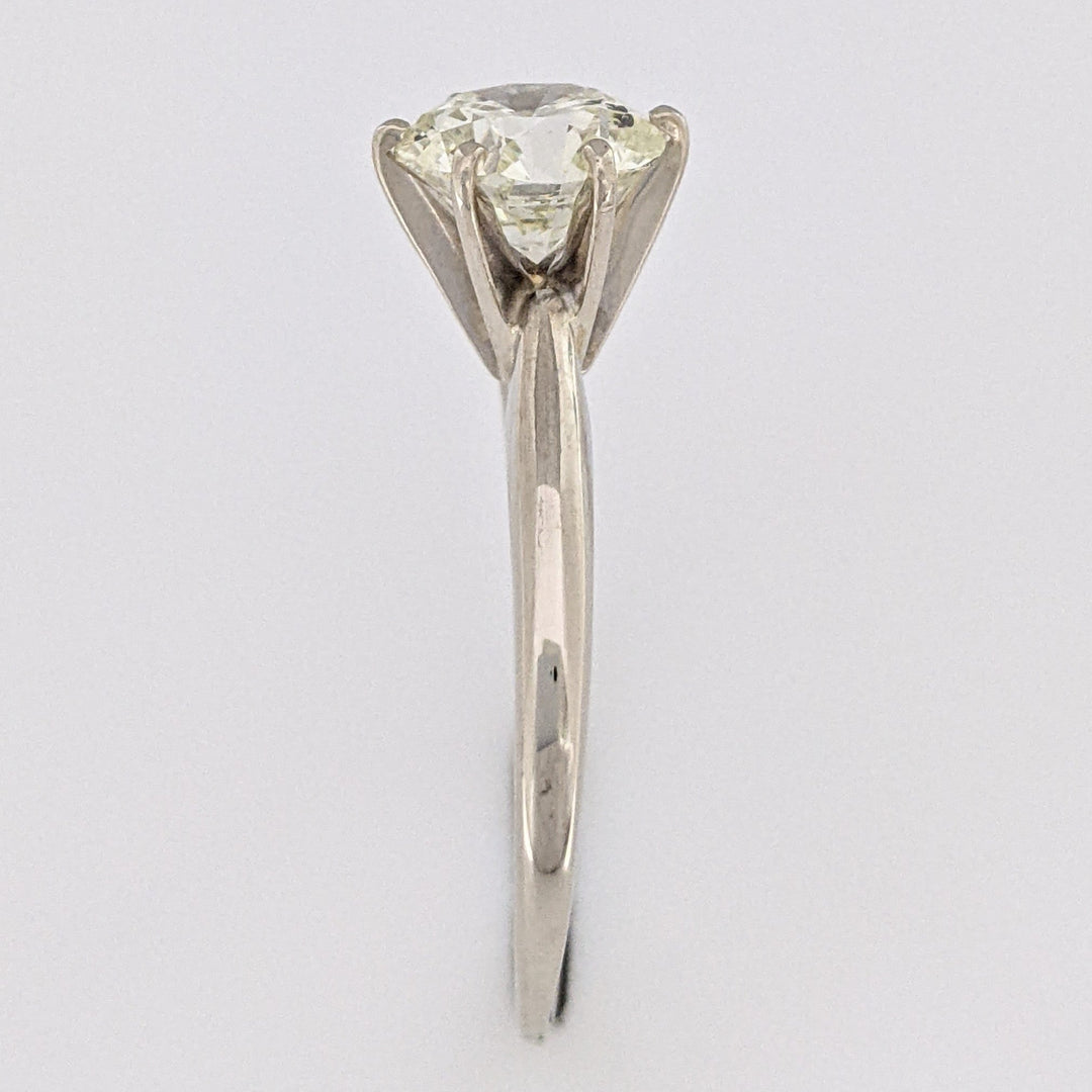 14K WHITE 2.08 CARAT TOTAL WEIGHT I1 M DIAMOND ROUND ESTATE SOLITAIRE RING 3.4 GRAMS