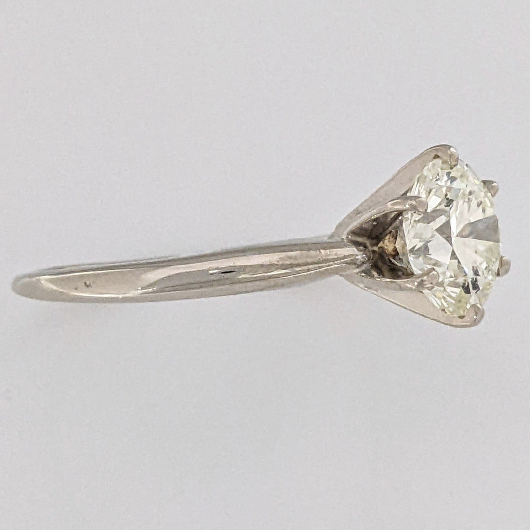 14K WHITE 2.08 CARAT TOTAL WEIGHT I1 M DIAMOND ROUND ESTATE SOLITAIRE RING 3.4 GRAMS