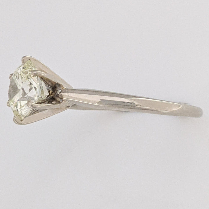 14K WHITE 2.08 CARAT TOTAL WEIGHT I1 M DIAMOND ROUND ESTATE SOLITAIRE RING 3.4 GRAMS