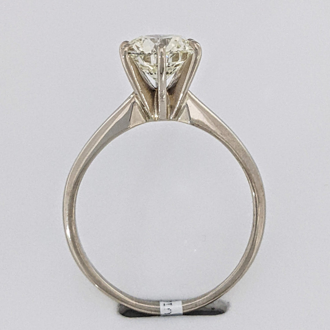 14K WHITE 2.08 CARAT TOTAL WEIGHT I1 M DIAMOND ROUND ESTATE SOLITAIRE RING 3.4 GRAMS
