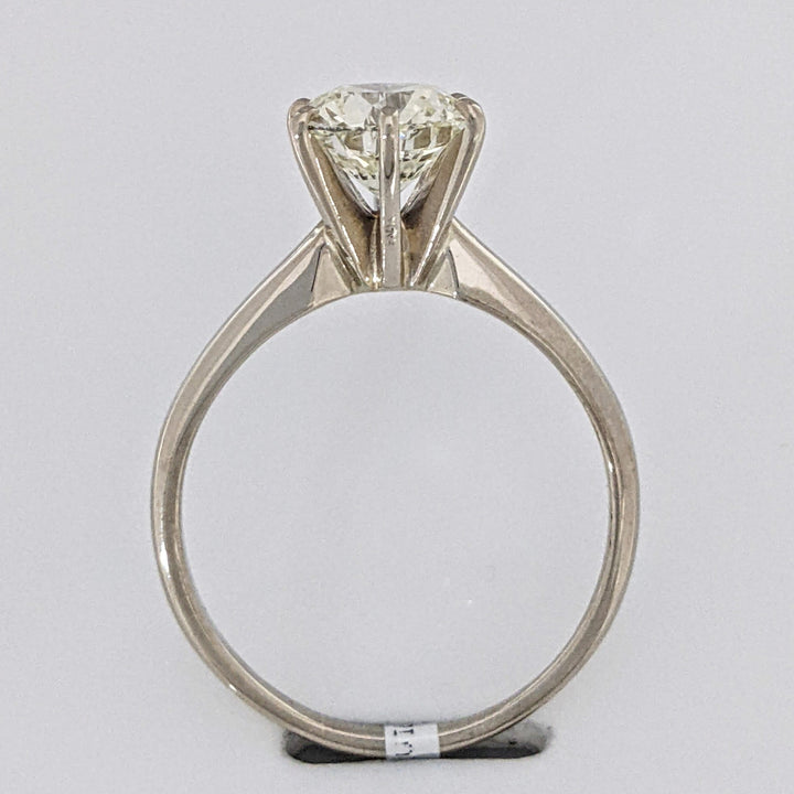 14K WHITE 2.08 CARAT TOTAL WEIGHT I1 M DIAMOND ROUND ESTATE SOLITAIRE RING 3.4 GRAMS