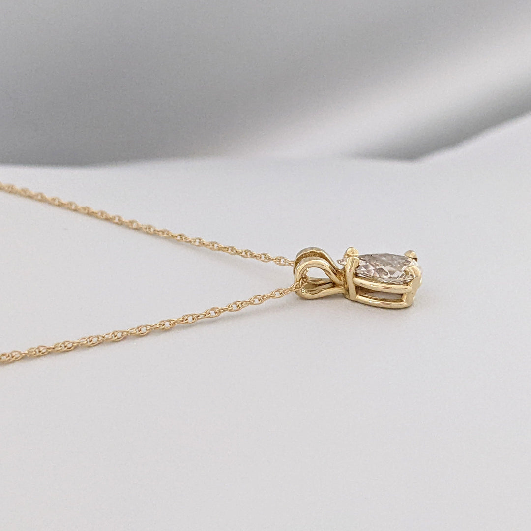 14K .87 CARAT TOTAL SI2 H DIAMOND PEAR ESTATE PENDANT & CHAIN 1.9 GRAMS