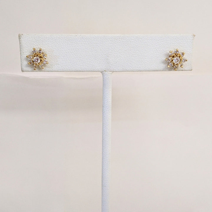 14K .50 CARAT TOTAL WEIGHT SI1 H DIAMOND ROUND (18) ESTATE CLUSTER EARRINGS 1.1 GRAMS