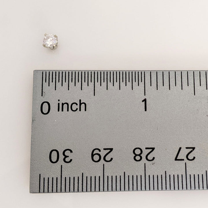 14K WHITE .30 CARAT TOTAL WEIGHT SI1-SI2 H DIAMOND ROUND (2) ESTATE STUD EARRINGS 0.7 GRAMS