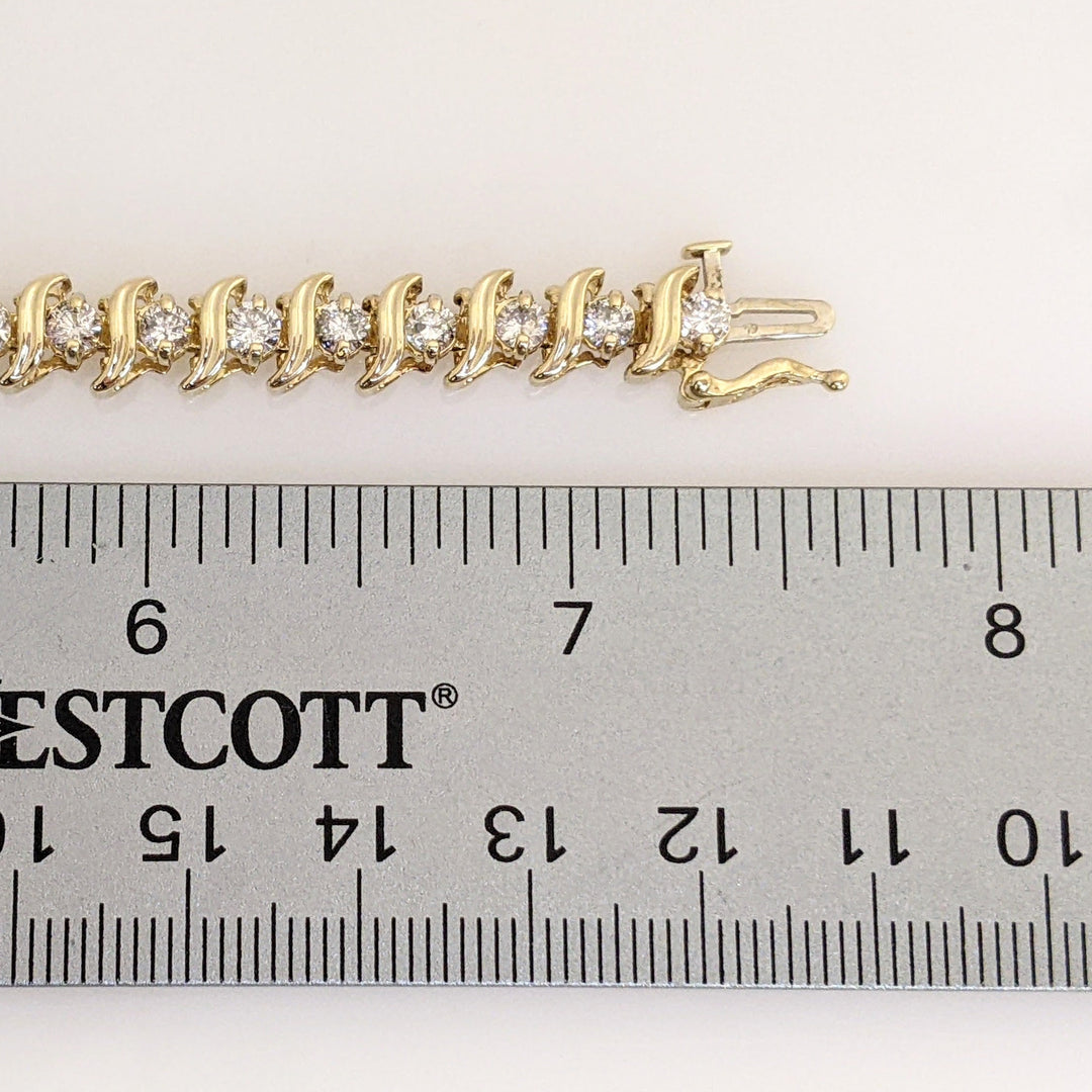 14K 4.00 CARAT TOTAL WEIGHT I2 H DIAMOND ROUND (35) ESTATE BRACELET 15.0 GRAMS