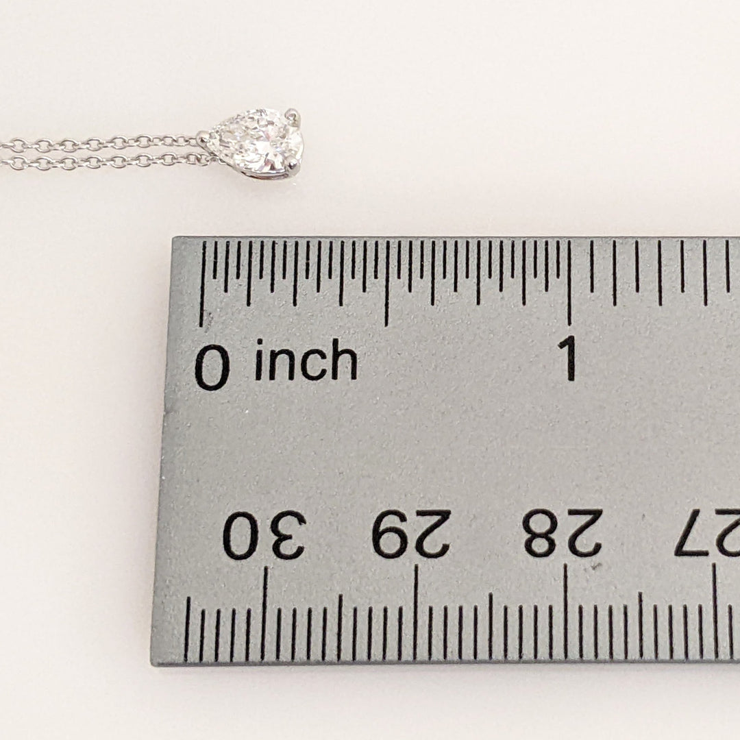 18K WHITE .60 CARAT TOTAL SI1 H DIAMOND PEAR ESTATE NECKLACE 1.8 GRAMS