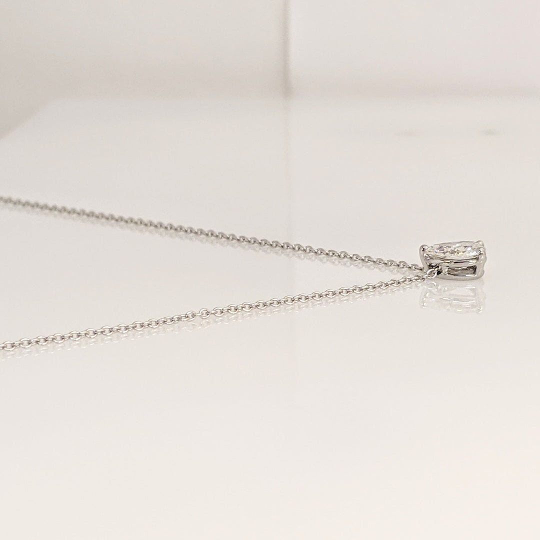 18K WHITE .60 CARAT TOTAL SI1 H DIAMOND PEAR ESTATE NECKLACE 1.8 GRAMS