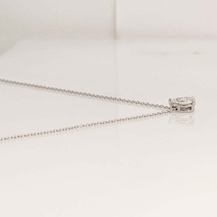 18K WHITE .60 CARAT TOTAL SI1 H DIAMOND PEAR ESTATE NECKLACE 1.8 GRAMS