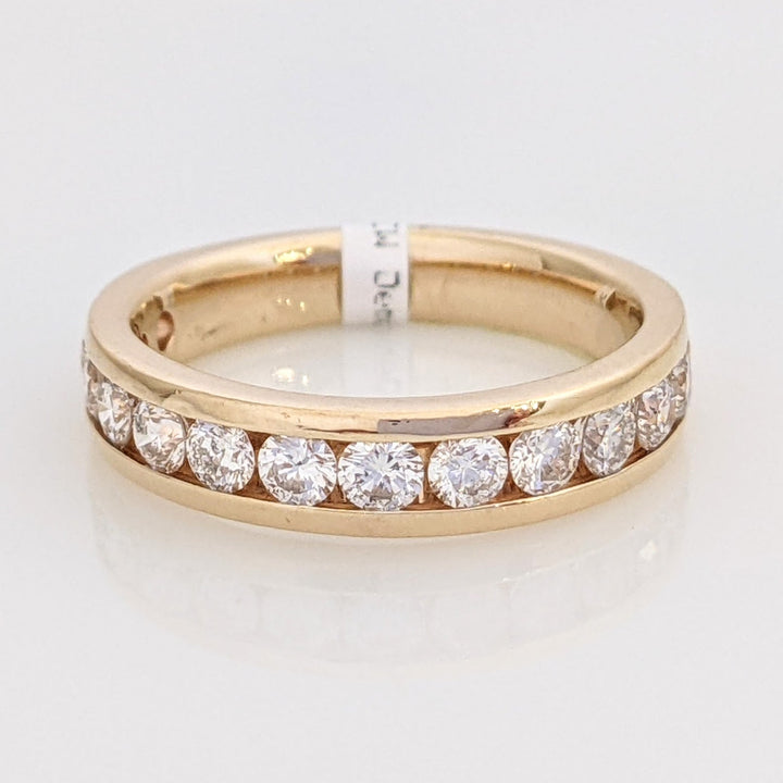 14K .84 CARAT TOTAL WEIGHT SI2 H DIAMOND ROUND (14) ESTATE CHANNEL BAND 4.0 GRAMS