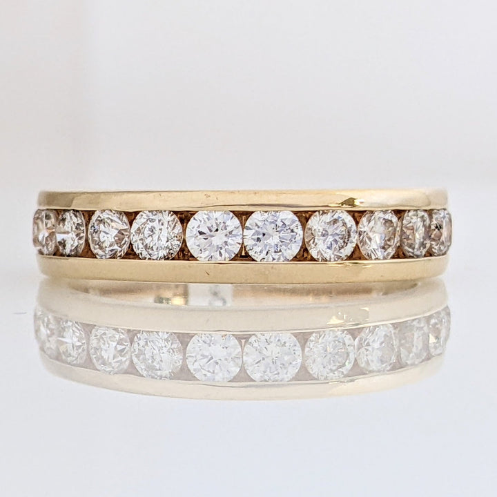 14K .84 CARAT TOTAL WEIGHT SI2 H DIAMOND ROUND (14) ESTATE CHANNEL BAND 4.0 GRAMS