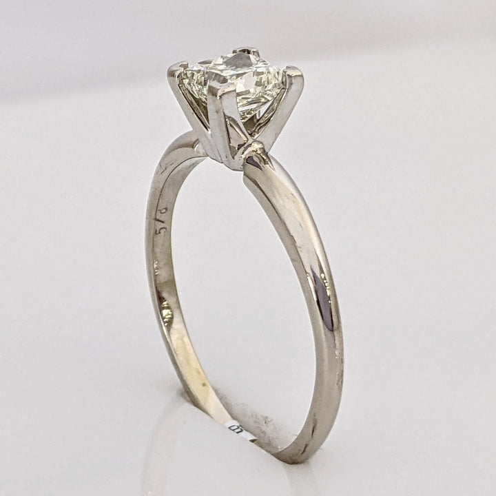 14K WHITE .55 CARAT TOTAL VS2 K DIAMOND PRINCESS CUT ESTATE RING 1.6 GRAMS